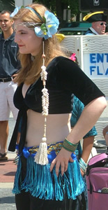 Alison with Custom Cowry Shell Hair Falls