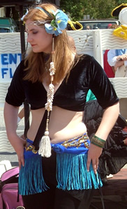 Alison with Custom Cowry Shell Hair Falls