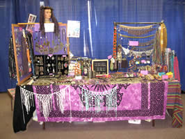 The Crystal Kini Designs Booth with Beautiful Bellydance Costume Accessories