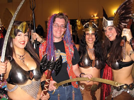 Barefoot Chris with the Lovely--and Well-Armed--Ladies of Metal Goddess