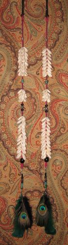 Cowry Hair Falls- Plum and Green