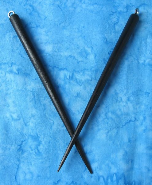 Wood Hair Sticks Pitch Black