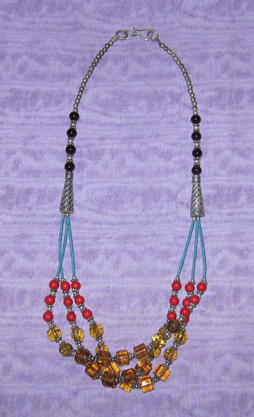 Beaded Silver Necklace 3