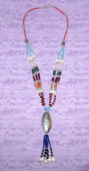 Beaded Silver Necklace 5