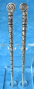 Sterling Silver Spiral Hair Sticks