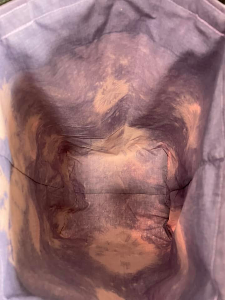 Large Shopping tote inside is lined with same floral butterfly fabric